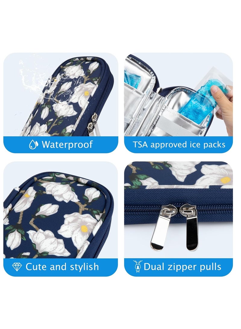 حقيبة سفر مبردة للأنسولين مع 2 كيس ثلج جل TSA، مبرد أدوية محمول للسفر والحياة اليومية يحافظ على سلامة الأنسولين وموثوقيته - Image 5